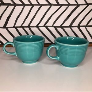 Vintage Fiesta-ware Mugs, "Fiesta-Turquoise" Set of 2